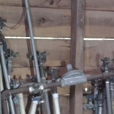 Various Components of a Metal Pole Greenhouse Includes Irrigation Stems, Poles, Wall Vents, Cross Bracing, Etc..(See all Pictures)