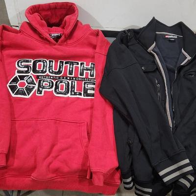 Vintage Southpole Hoodie Sweatshirt Size L Large & Ecko Unlimited Jacket Sweater Size XL