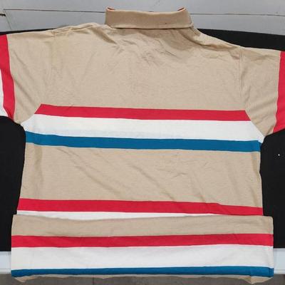 Vintage 80s Jack Nicklaus Golden Bear Multi Colorful Golf Polo Shirt L Large Stripes