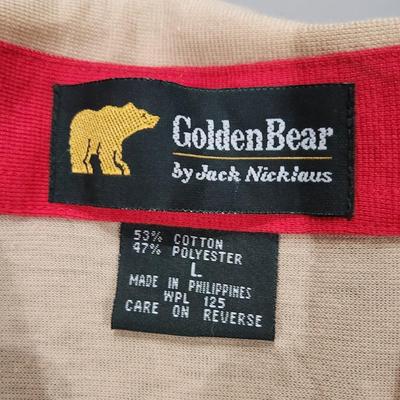 Vintage 80s Jack Nicklaus Golden Bear Multi Colorful Golf Polo Shirt L Large Stripes