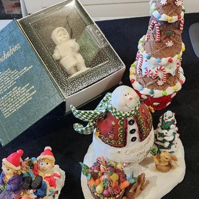 Sale Photo Thumbnail #121: Vintage Christmas Decor. Lot - Waterford Crystal Angel Department 46 Snowbabies plus Snowman & many more.