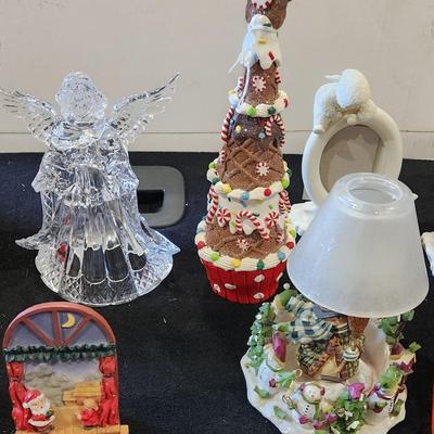 Sale Photo Thumbnail #122: Vintage Christmas Decor. Lot - Waterford Crystal Angel Department 46 Snowbabies plus Snowman & many more.