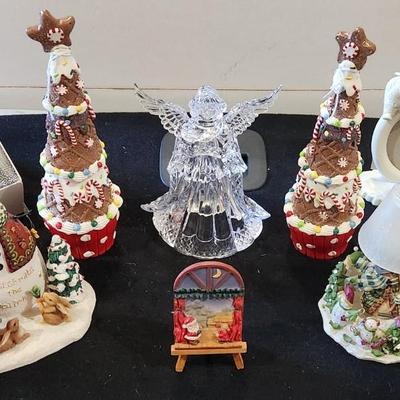Sale Photo Thumbnail #120: Vintage Christmas Decor. Lot - Waterford Crystal Angel Department 46 Snowbabies plus Snowman & many more.