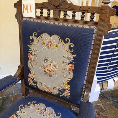 M1-Embroidered antique chair