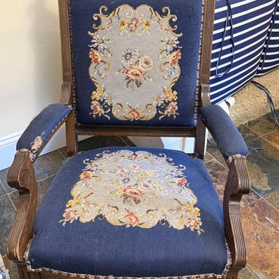 M1-Embroidered antique chair