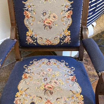 M1-Embroidered antique chair