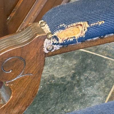 M1-Embroidered antique chair