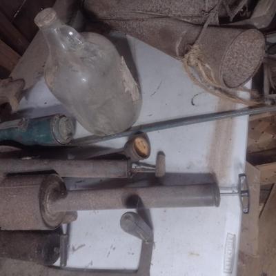 Collection of Antique and Primitive Farm and Barn Items Choice A (Table Not Included)