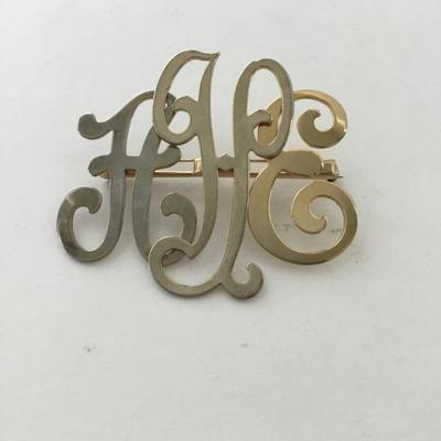 Pat pending gold tone vintage pin