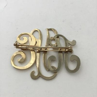 Pat pending gold tone vintage pin