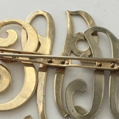 Pat pending gold tone vintage pin