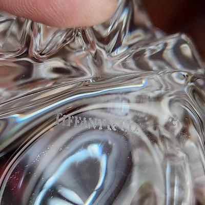 Tiffany & Co Crystal Rock Cut Votive Tea Light Candle Holder