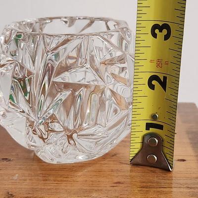 Tiffany & Co Crystal Rock Cut Votive Tea Light Candle Holder