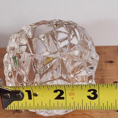 Tiffany & Co Crystal Rock Cut Votive Tea Light Candle Holder