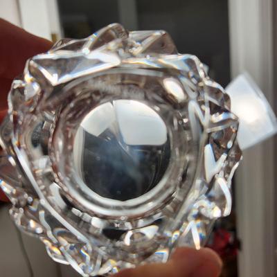 Tiffany & Co Crystal Rock Cut Votive Tea Light Candle Holder