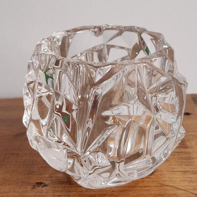 Tiffany & Co Crystal Rock Cut Votive Tea Light Candle Holder