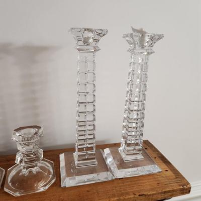 Vintage Collectable Glass Ring Holder, Glass Shoe, Trinket box, Vase, Rogaska Candle Holder