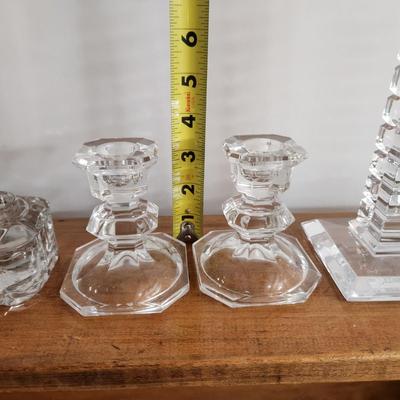 Vintage Collectable Glass Ring Holder, Glass Shoe, Trinket box, Vase, Rogaska Candle Holder