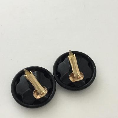 Vintage black clip on earrings