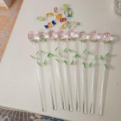 Vintage Hand Blown Glass Candy & Flowers