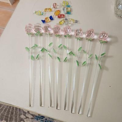 Vintage Hand Blown Glass Candy & Flowers