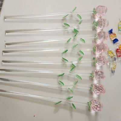 Vintage Hand Blown Glass Candy & Flowers