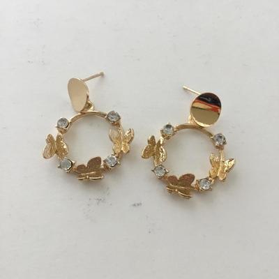 Gold tone beautiful butterfly fashion earrings
