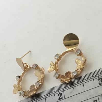 Gold tone beautiful butterfly fashion earrings