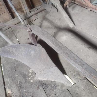 Antique Horse Drawn Single Row Turn Plow for Parts Bad Handle