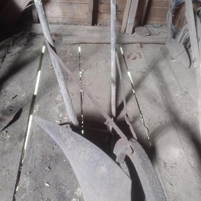 Antique Horse Drawn Single Row Turn Plow for Parts Bad Handle