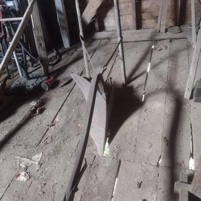 Antique Horse Drawn Single Row Turn Plow for Parts Bad Handle