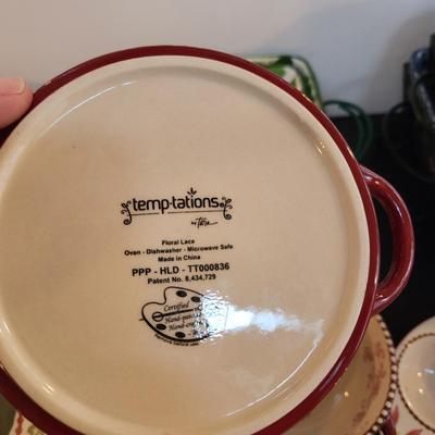 Large Lot of TempTations Temp tations by Tara Serving Dishes , Bowls, Trays