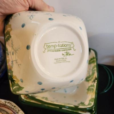 Large Lot of TempTations Temp tations by Tara Serving Dishes , Bowls, Trays