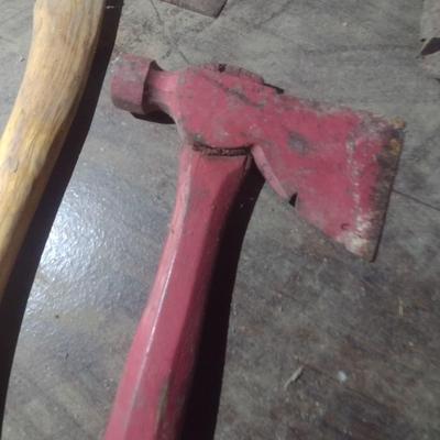 Vintage Hatchet, Shingle Hammer, and Cutting Tool
