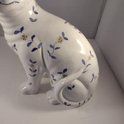Sale Photo Thumbnail #359: Hand Painted Ceramic Sitting Cat Figurine- Approx 13 3/4" Tall