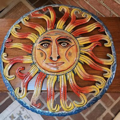 Metal Sun and Wood Moon W Mirror