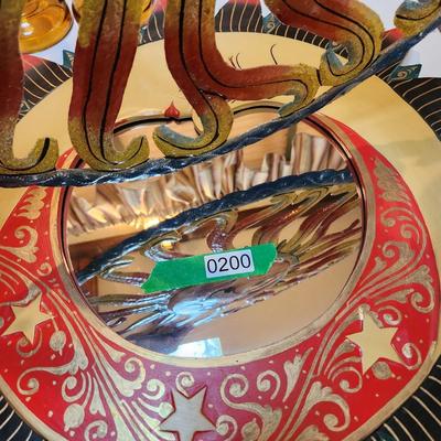 Metal Sun and Wood Moon W Mirror