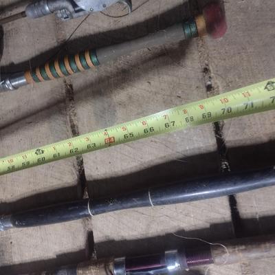 Set of Five Fishing Poles with Open Face and Bait Cast Reels