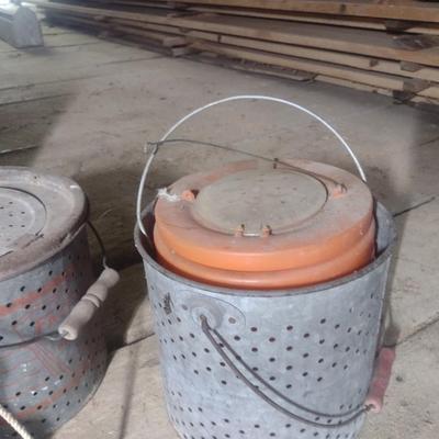 Nice Collection of Galvanized Bait Buckets and More