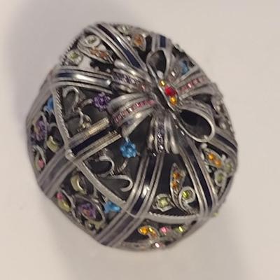 Sale Photo Thumbnail #366: Miniature Jeweled Ring/Trinket Box