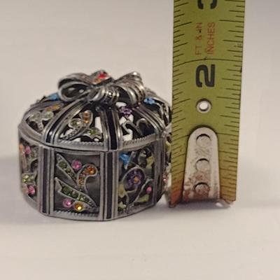 Sale Photo Thumbnail #371: Miniature Jeweled Ring/Trinket Box