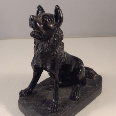 Sale Photo Thumbnail #376: Carved Dog Figurine- Approx 6 1/2" Tall.  Possible stone bookend.