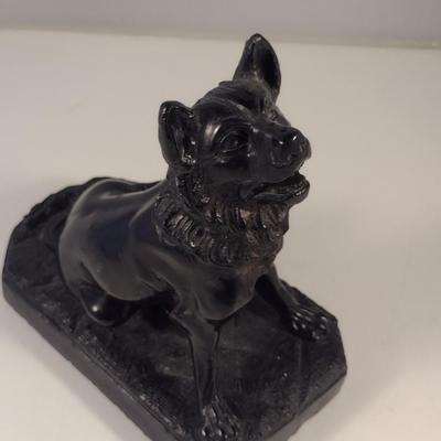 Sale Photo Thumbnail #373: Carved Dog Figurine- Approx 6 1/2" Tall.  Possible stone bookend.