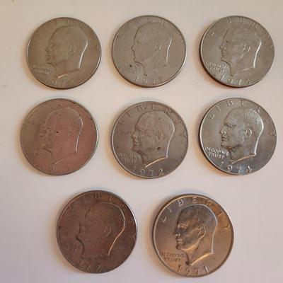 Grouping of Eisenhower Clad Dollars