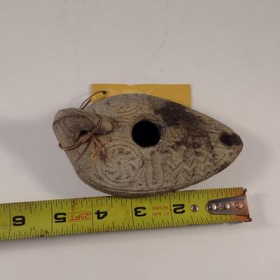 Sale Photo Thumbnail #403: Ancient Greek Oil Lamp Circa 200 B.C..  Curated in Scotland for Cannell & Chaffin.