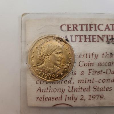 Gold-Washed Susan B. Anthony Dollar