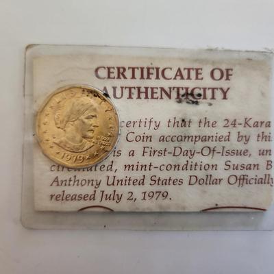 Gold-Washed Susan B. Anthony Dollar