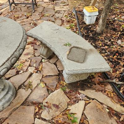 Concrete Round Table w 4 Benches 41" diameter table