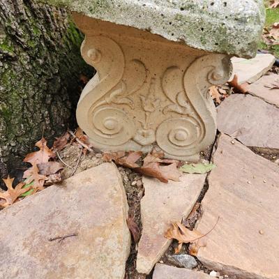 Concrete Round Table w 4 Benches 41" diameter table