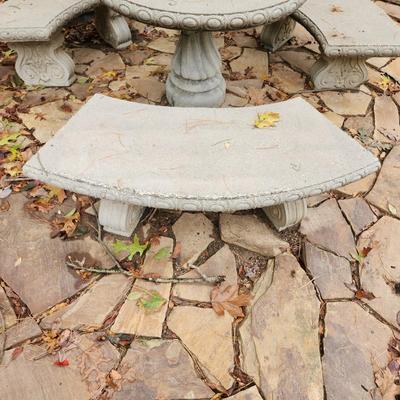 Concrete Round Table w 4 Benches 41" diameter table